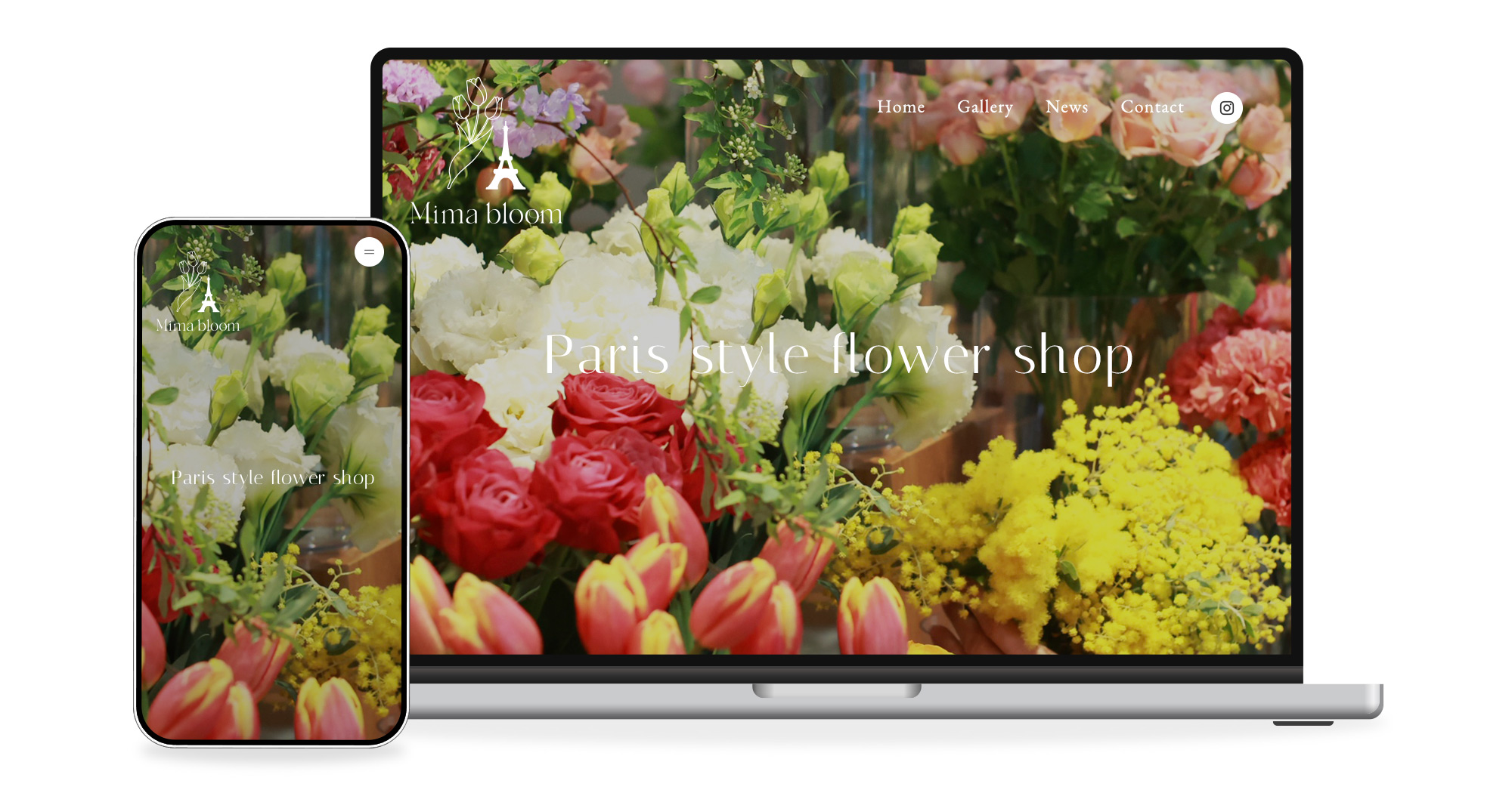 Mima bloom様 ホームページ制作