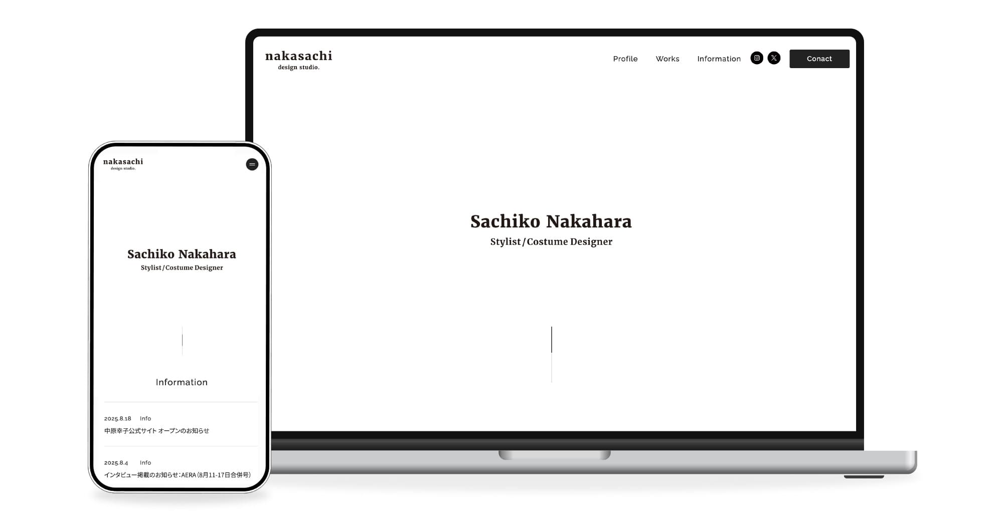 nakasachi design studio.様のホームページ制作